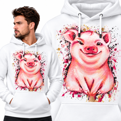BLUZA Z KAPTUREM ZWIERZĘTA   ŚWINKA